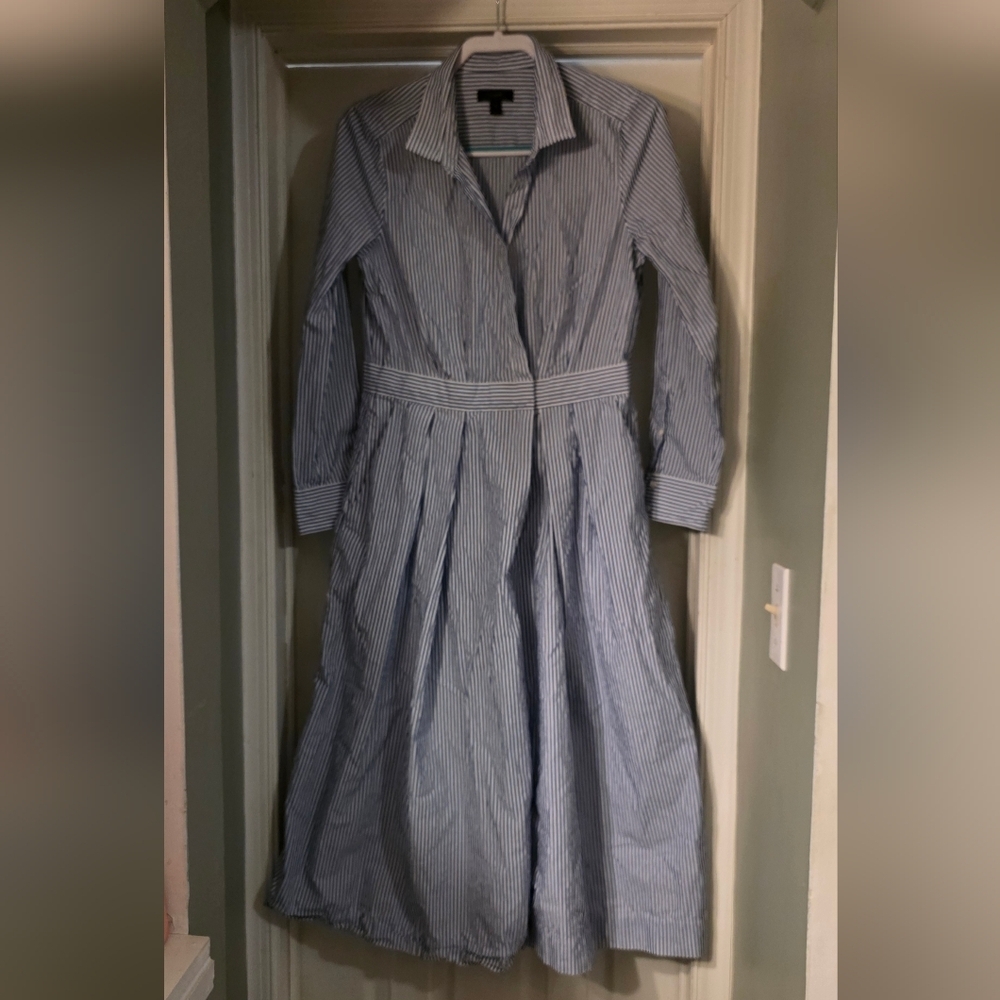 J. Crew Wide Leg Jumpsuit in Shirting Stripe - Picture 4 of 11